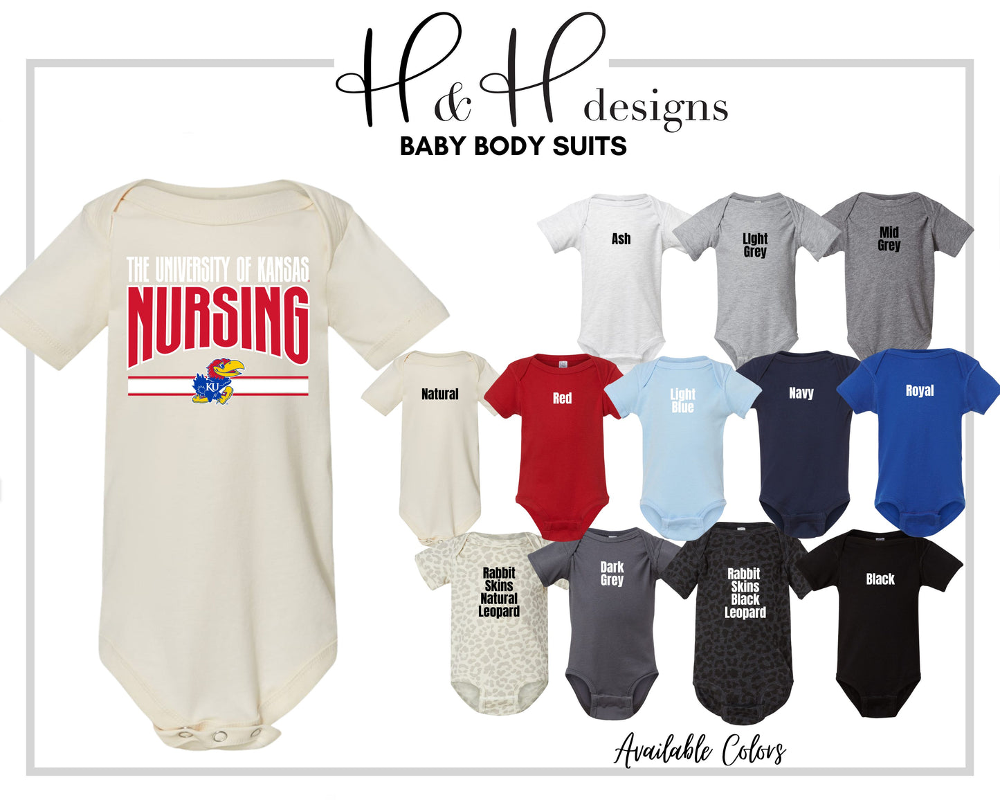 The University of Kansas Nursing Warp ~ Licensed Apparel ~ HHKU181