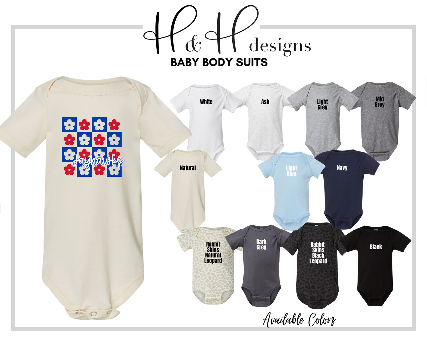 Jayhawks Daisy Block~ Licensed Apparel ~ HHKU109