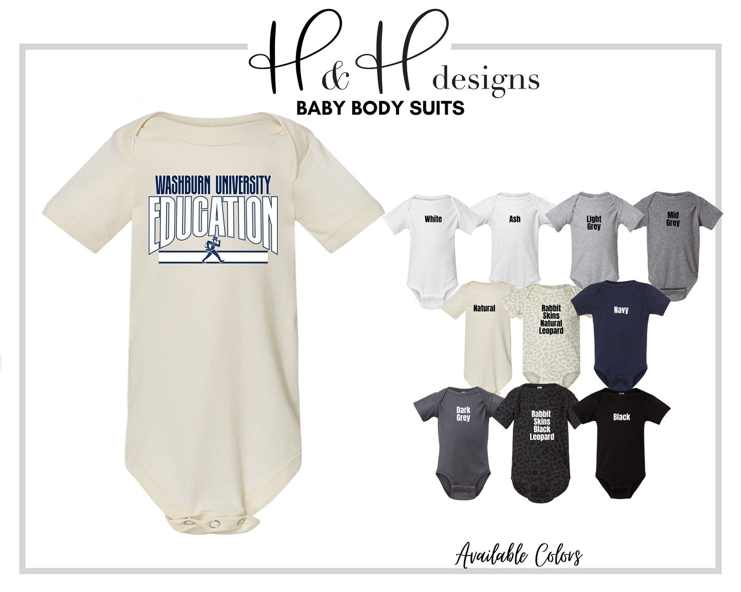 Washburn University Education Warp ~ Licensed Apparel ~ HHWU238
