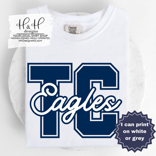 TC Eagles Navy Varsity Block ~ HH958