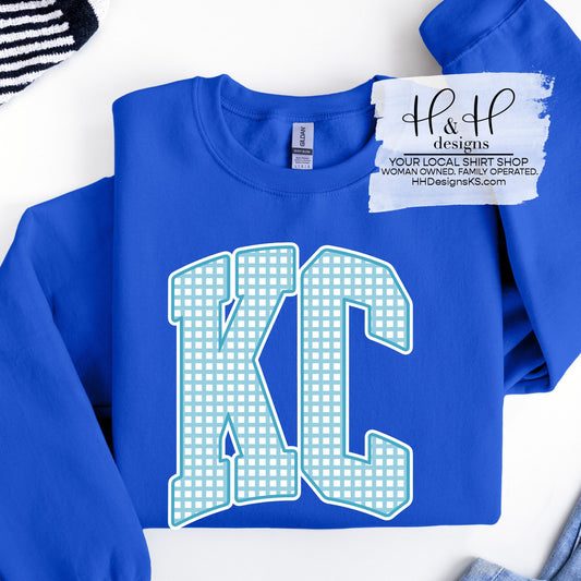 KC Plaid Arch ~ Blue and White ~ HH975