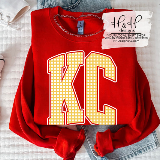 KC Plaid Arch ~ Red and Gold ~ HH974