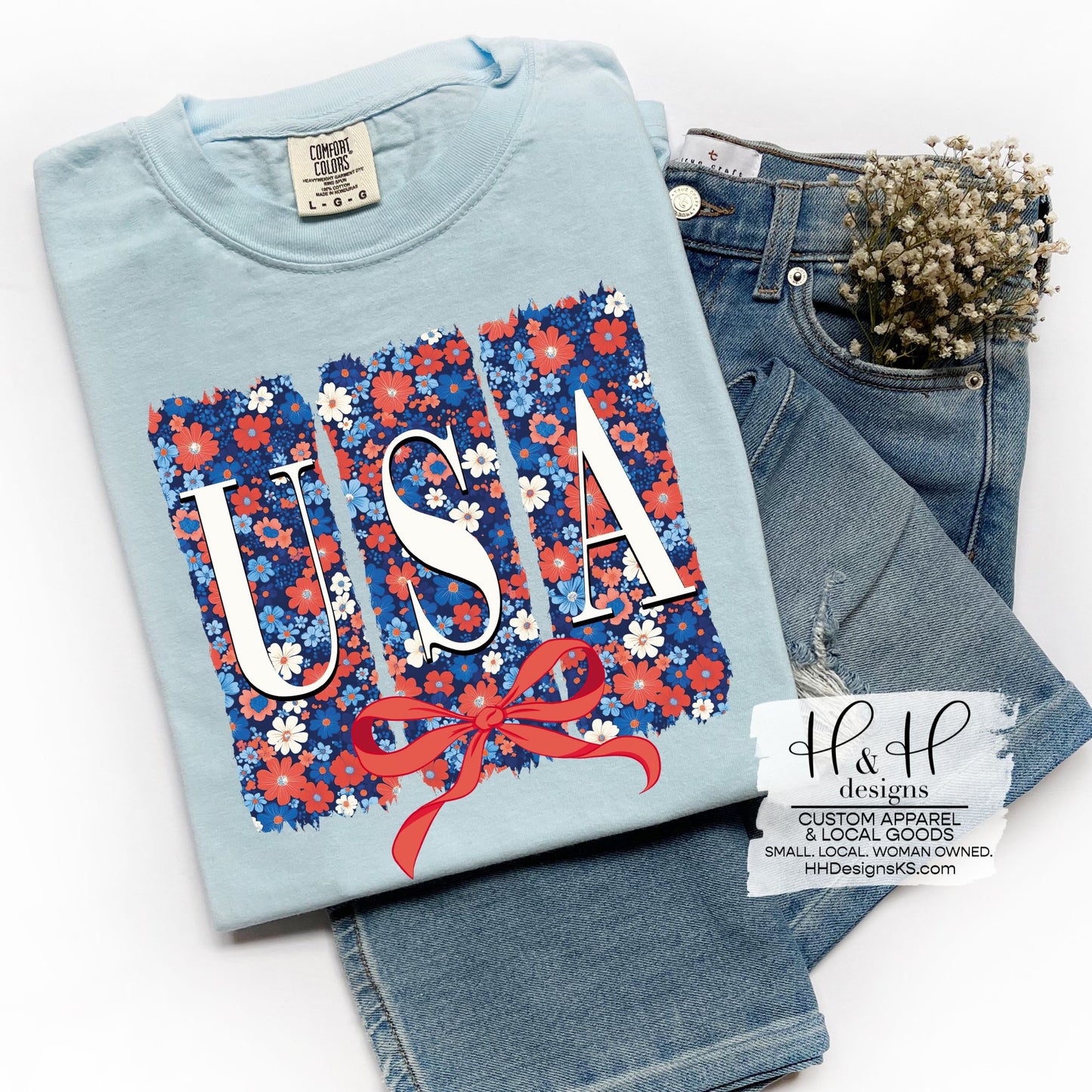 USA Floral Block