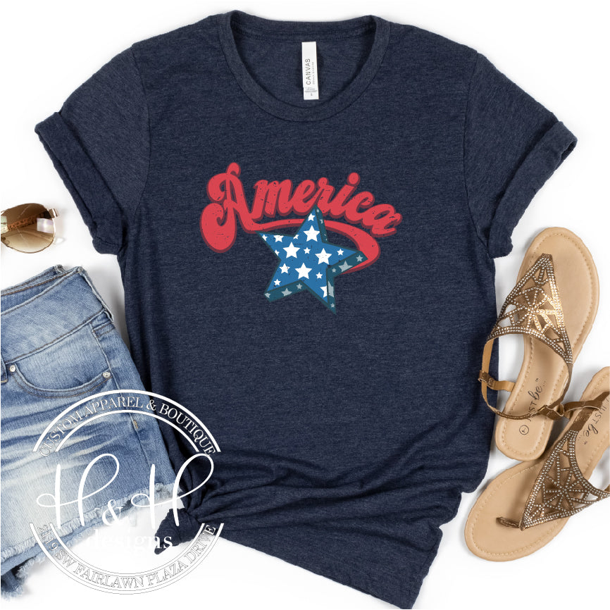 American 70's Script & Star
