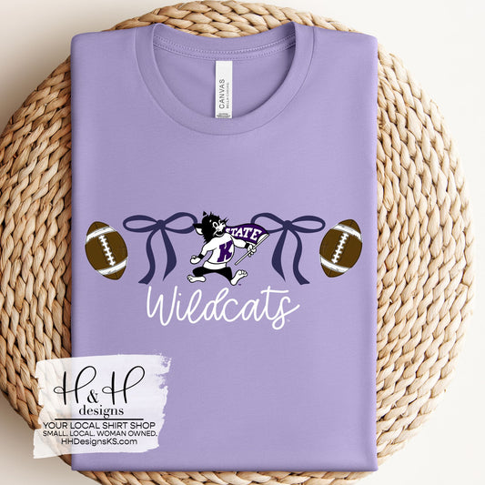 Wildcats Football Coquette Bows  ~ Licensed Apparel ~ HHKSU179