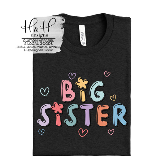 Big Sister with Doodle Hearts