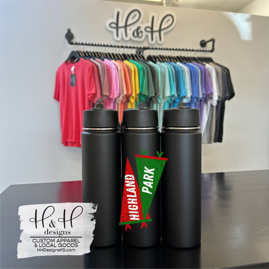 Scots Pennant Water Bottle -Highland Park Booster Club Fundraiser - DELIVERY OPTION