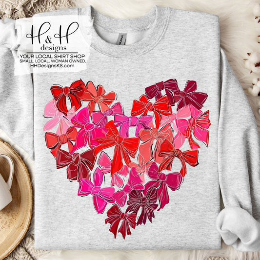 Brushstroke Valentines Heart of Coquette Bows ~ HH2004
