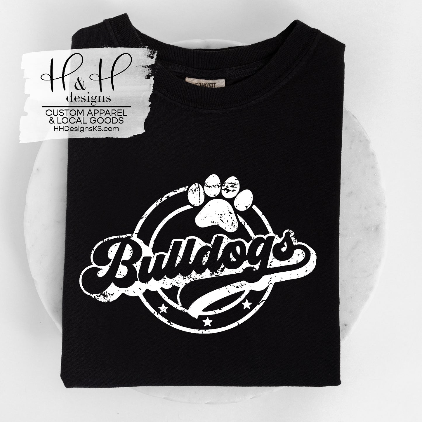 Bulldogs Retro Distressed Round ~ Northern Hills Fundraiser 2024