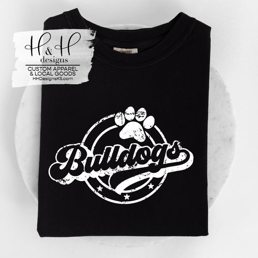 Bulldogs Retro Distressed Round ~ Northern Hills Fundraiser 2025