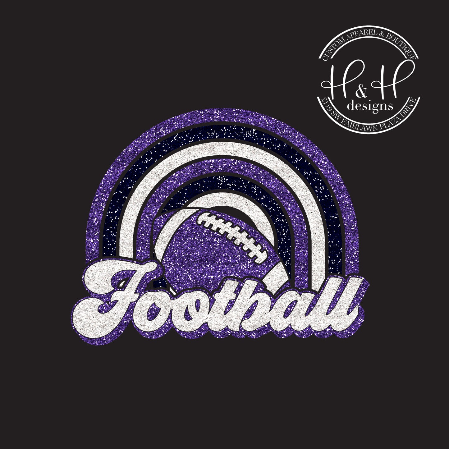 Chargers Mock Glitter Football Mom Rainbow