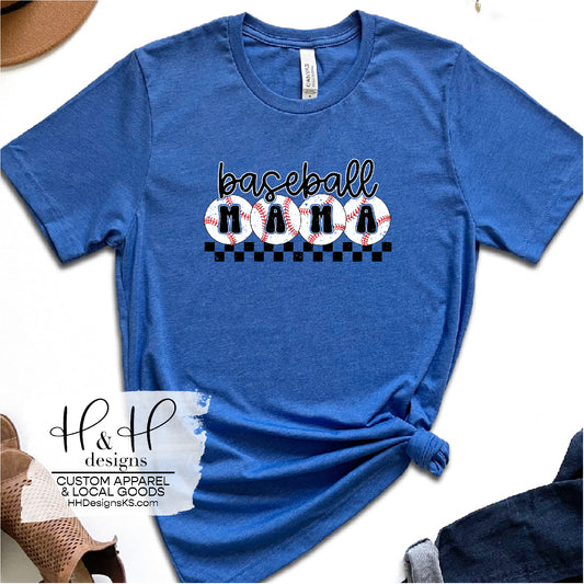 Checkered Baseball Mama