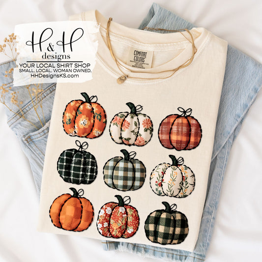 Faux Embroidered Pumpkins