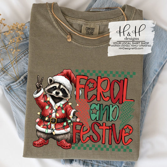 Feral and Festive Raccoon