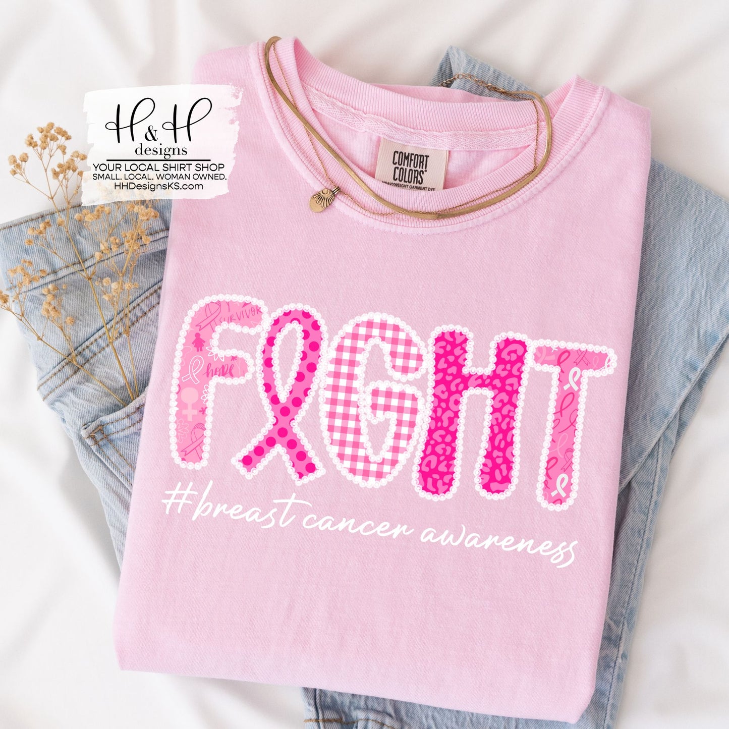 Fight Faux Pearl ~ Breast Cancer Awareness