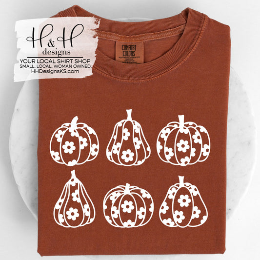 White Floral Pumpkins