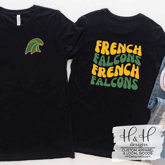 French Falcons Retro Wavy ~ French Middle School Fundraiser