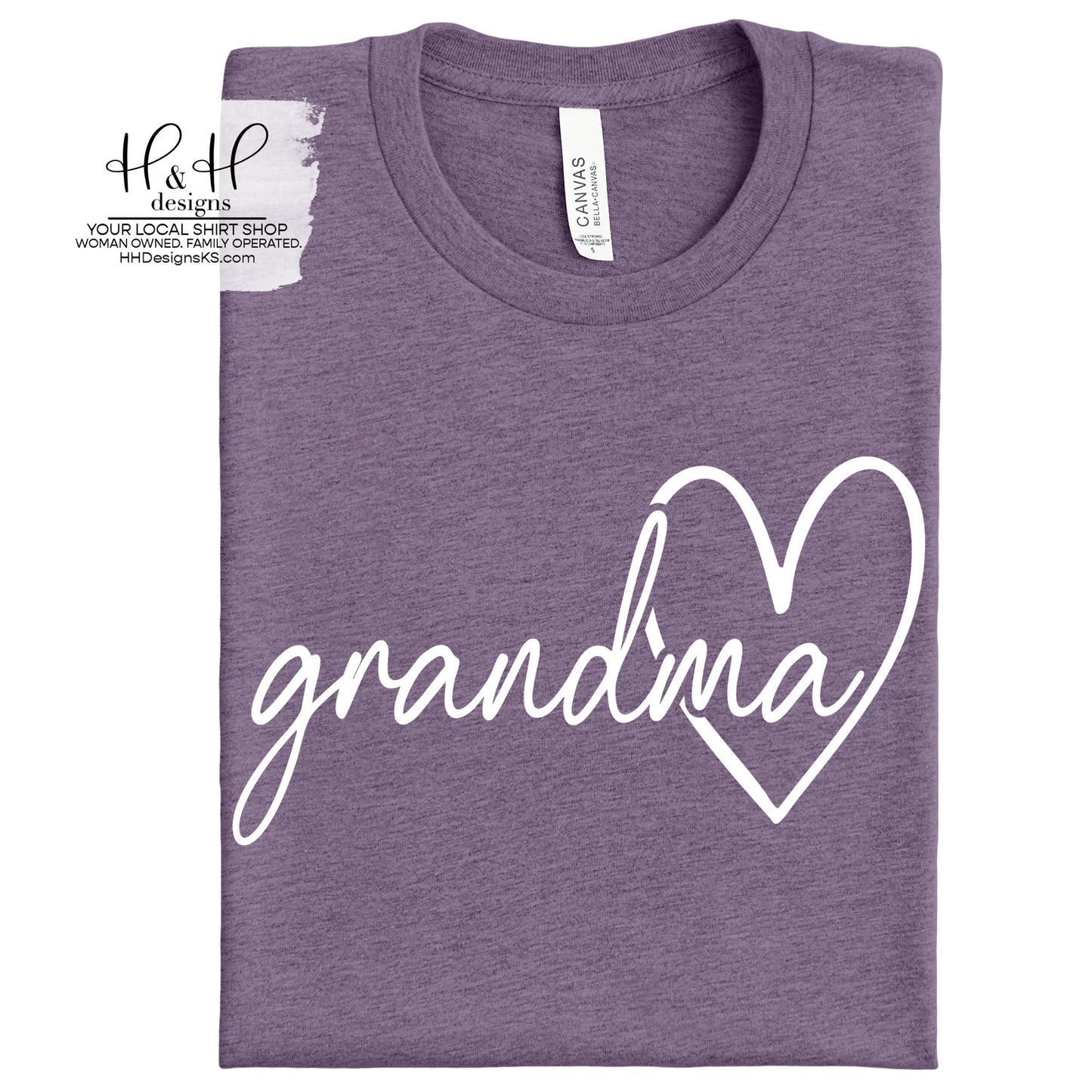 Grandma Hallow Script Heart ~ HH199