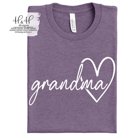 Grandma Hallow Script Heart ~ HH199