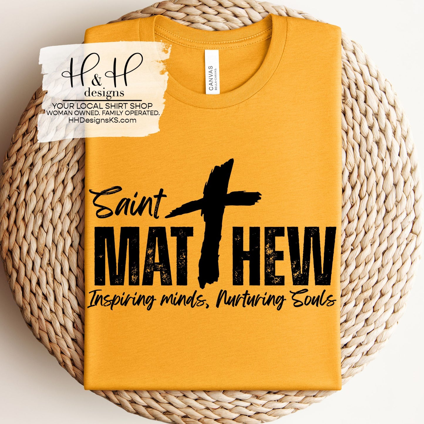 Saint Matthew Distressed Script - Black ~ HH1007