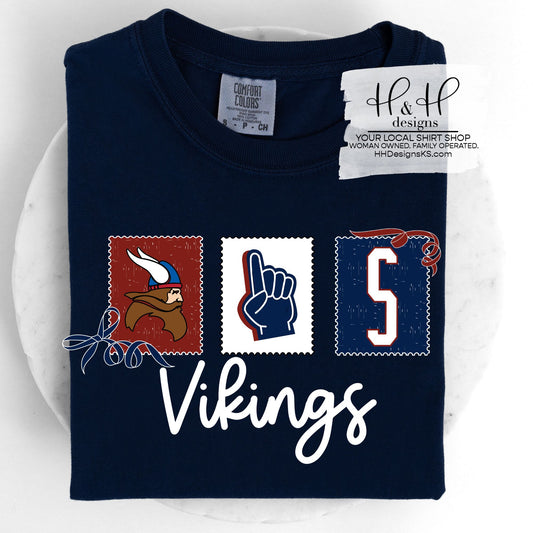 Seaman Vikings Stamps and Bows ~ Customize with Sport ~ HH106