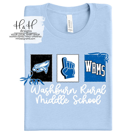 Washburn Rural Middle School Stamps and Bows ~ Customize with Sport ~ HH110