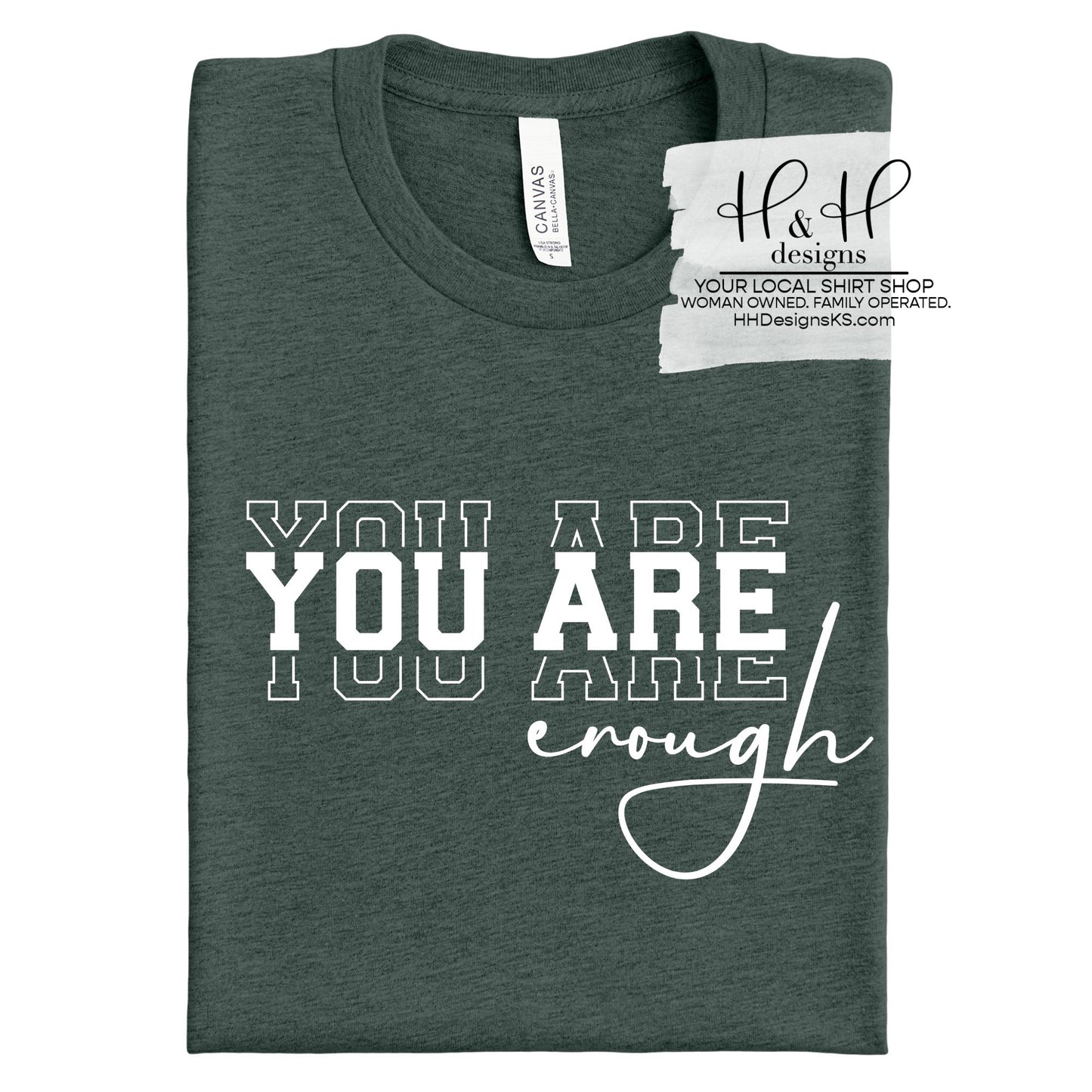 You are enough white block script ~ HH2041