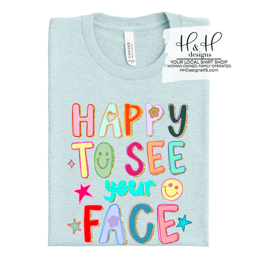 Happy to See Your Face Faux Glitter Doodle ~ HH2043