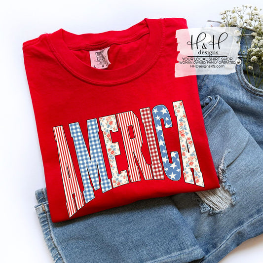 America Patchwork Block ~ HH2052