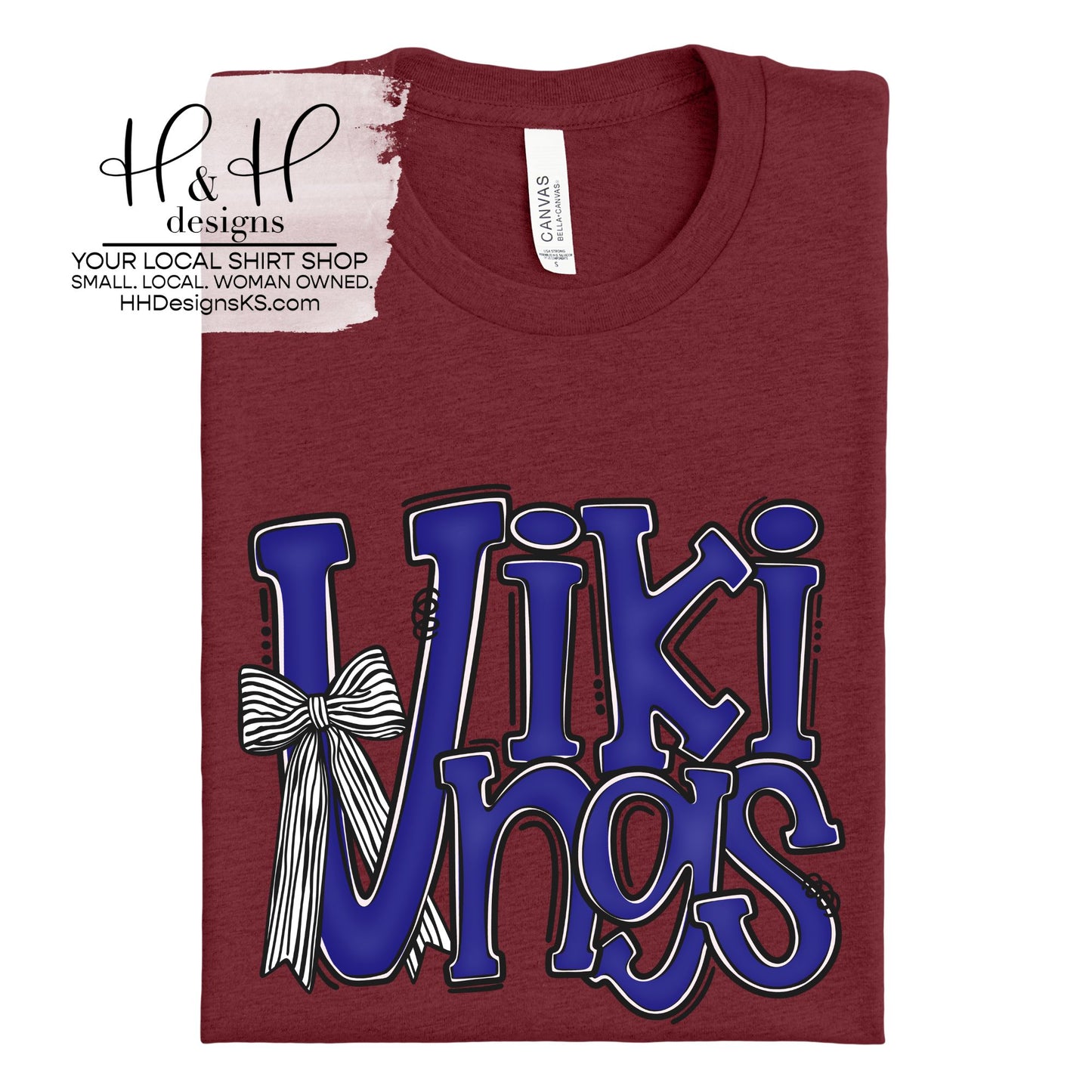 Vikings Doodle Block with Bow ~ Seaman Middle School PTO Fundraiser ~ HH2086