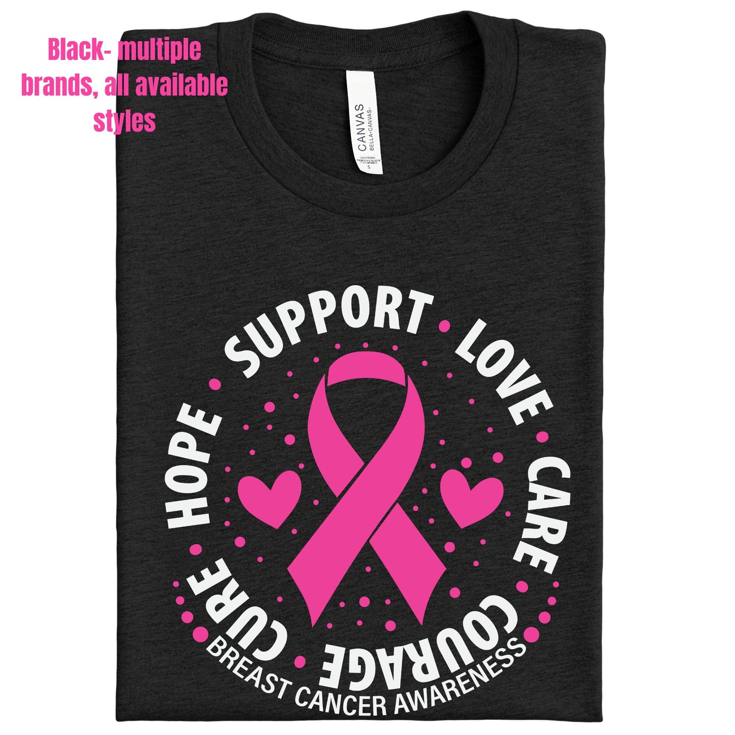 Hope Support Love Care Courage Cure ~ Breast Cancer Round ~ Black Garments ~ HH2126 ~ UKHS St. Francis Campus RABC Fundraiser