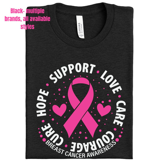 Hope Support Love Care Courage Cure ~ Breast Cancer Round ~ Black Garments ~ HH2126 ~ UKHS St. Francis Campus RABC Fundraiser