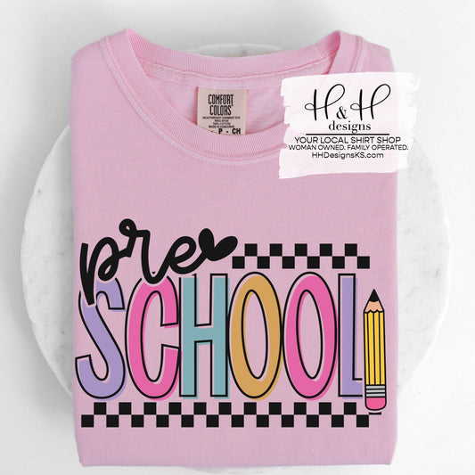 Pastel Preschool Retro Check ~ HH2158