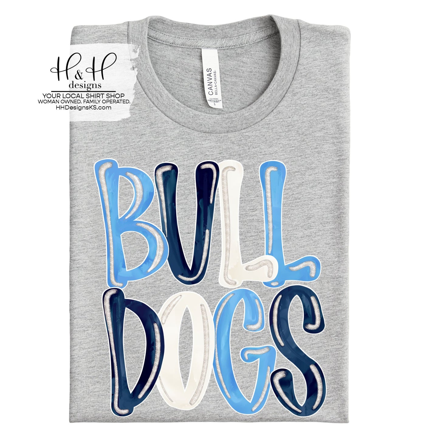Bulldogs Pastel Faux Glitter Bubble Letters ~ Northern Hills Fundraiser 2026 ~ HH2164