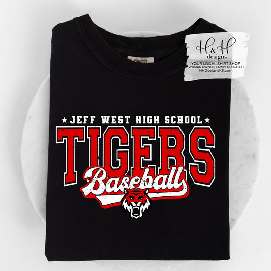Jeff West Tigers Baseball Distressed Retro Script ~ HH282