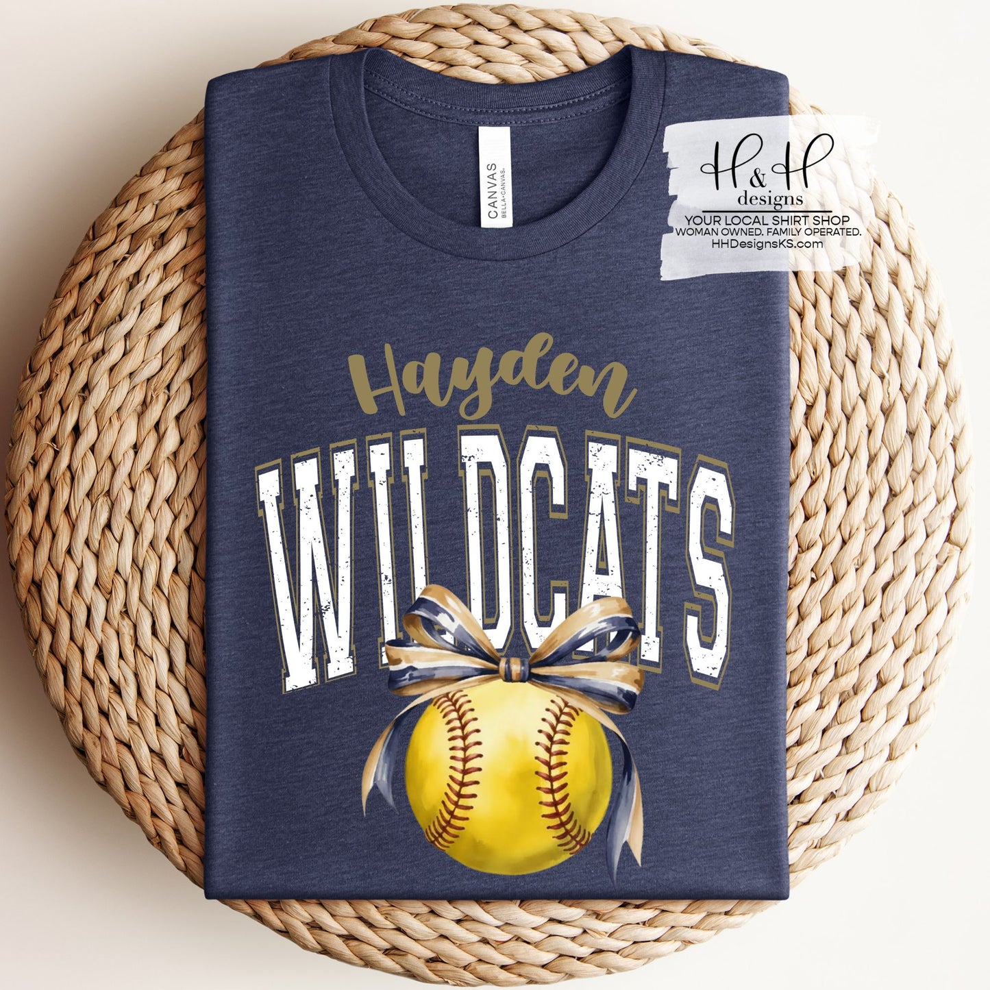 Hayden Wildcats Softball Block Bow ~ HH289