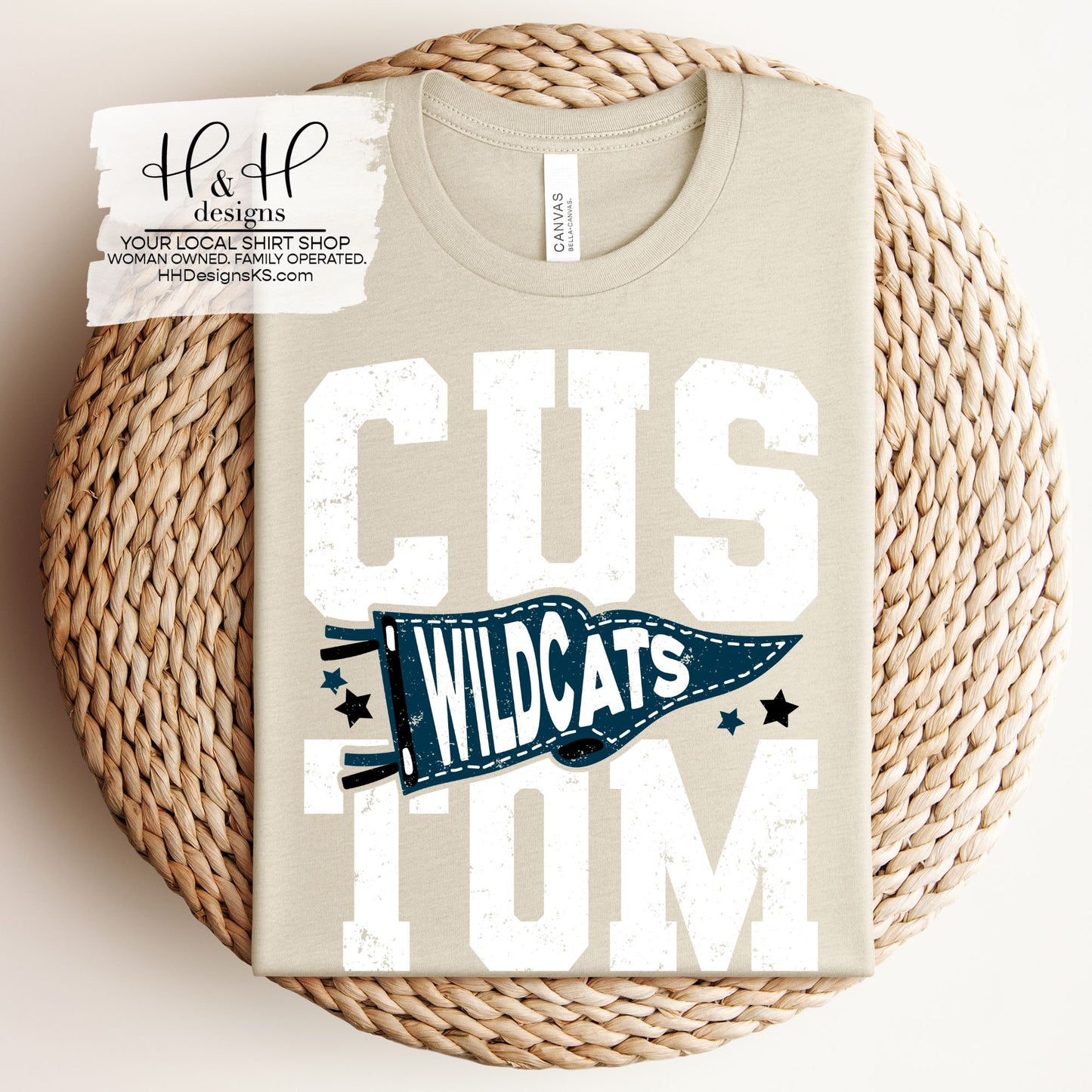 Hayden Wildcats Spirit Pennant Block ~ Customize for your sport or club! ~ HH332