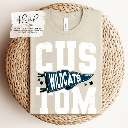 Hayden Wildcats Spirit Pennant Block ~ Customize for your sport or club! ~ HH332