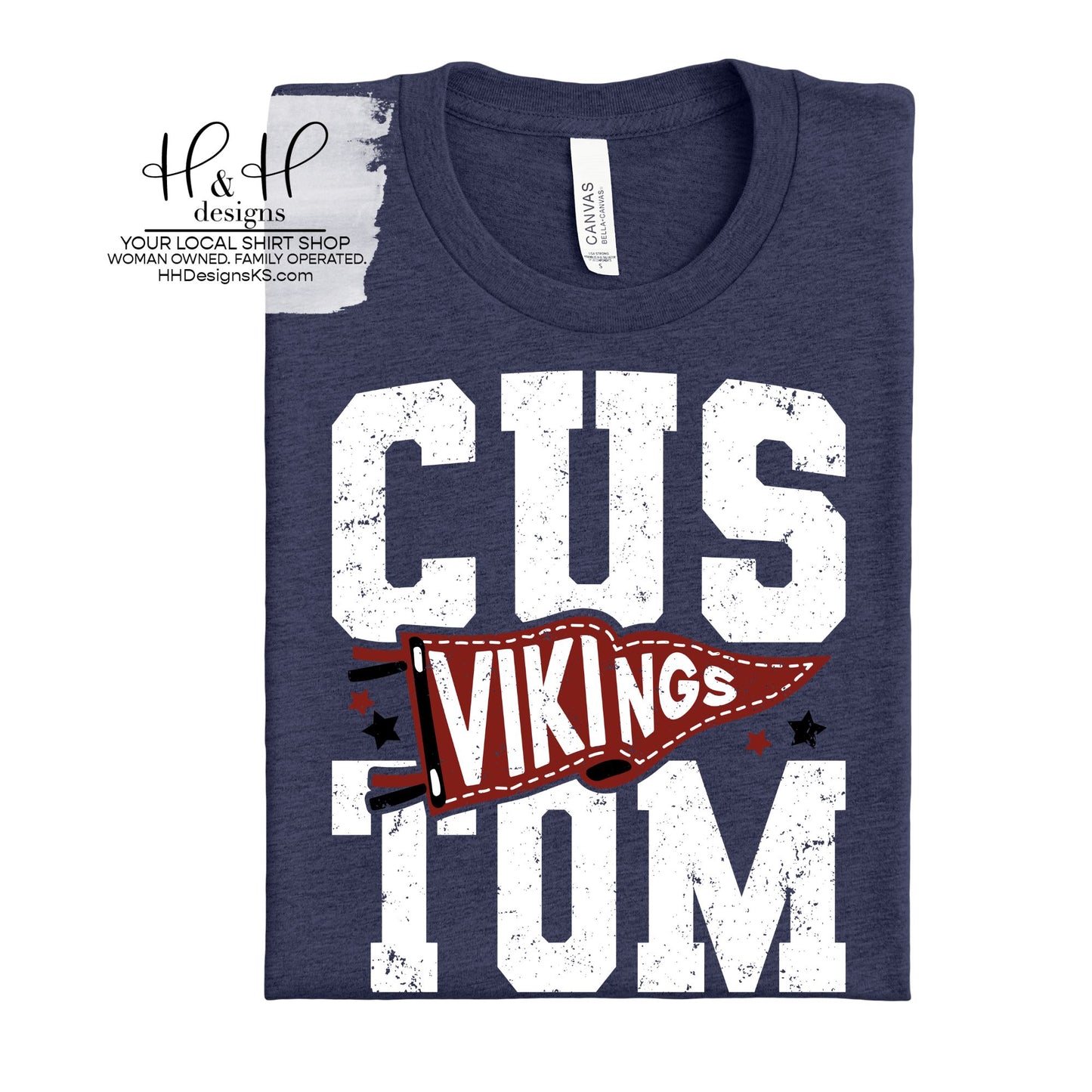 Seaman Vikings Spirit Pennant Block ~ Customize for your sport or club! HH335