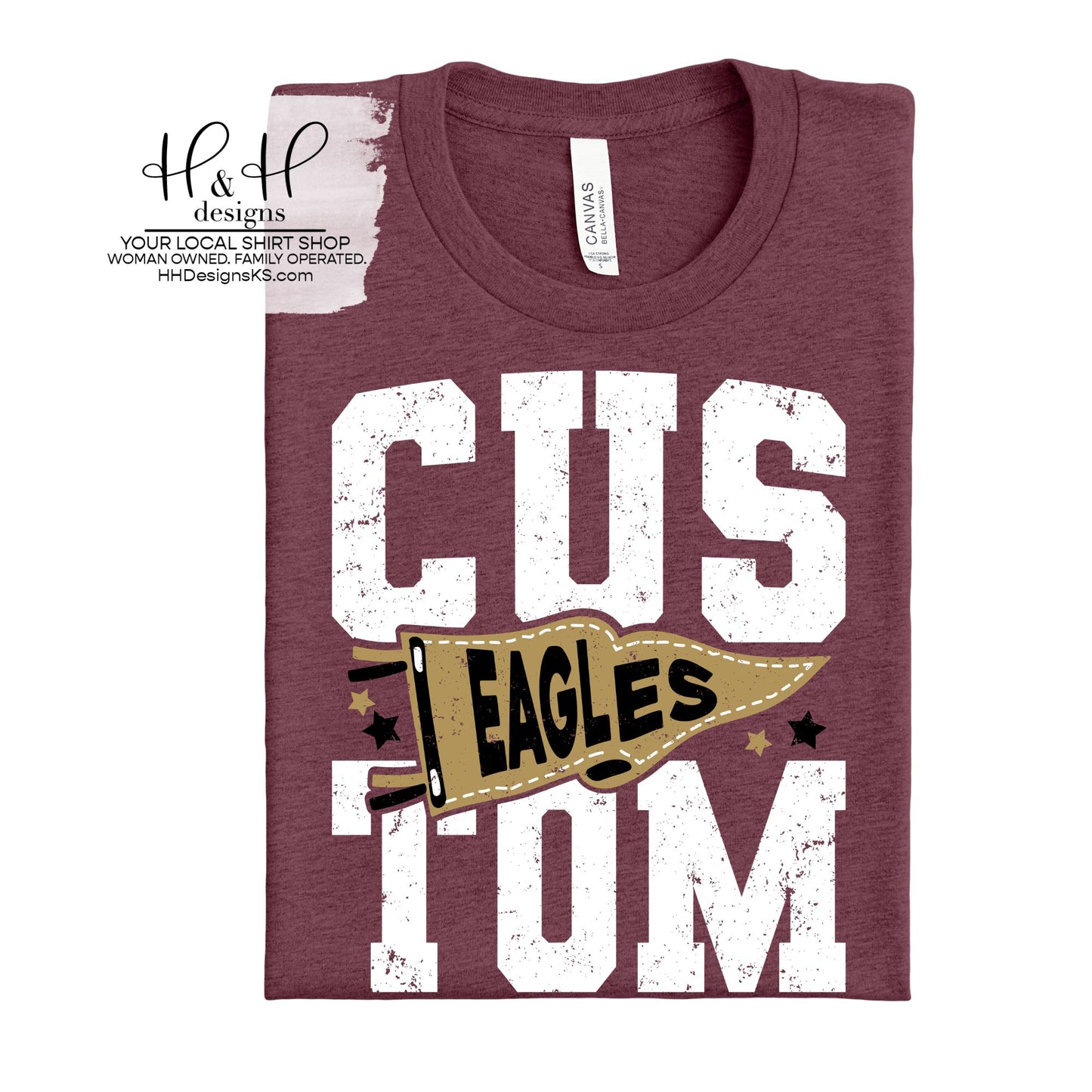 Silver Lake Eagles Spirit Pennant Block ~ Customize for your sport or club! ~ HH337
