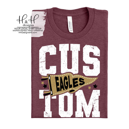 Silver Lake Eagles Spirit Pennant Block ~ Customize for your sport or club! ~ HH337