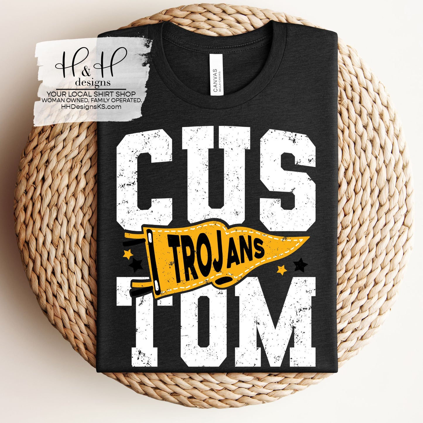 Topeka High Trojans Spirit Pennant Block ~ Customize for your sport or club! ~ HH338