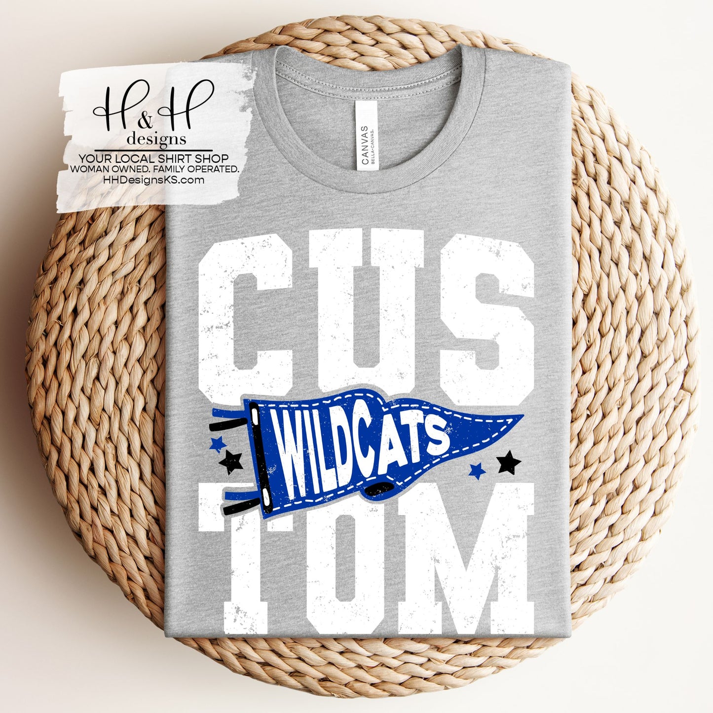 Holton Wildcats Spirit Pennant Block ~ Customize for your sport or club! ~ HH346