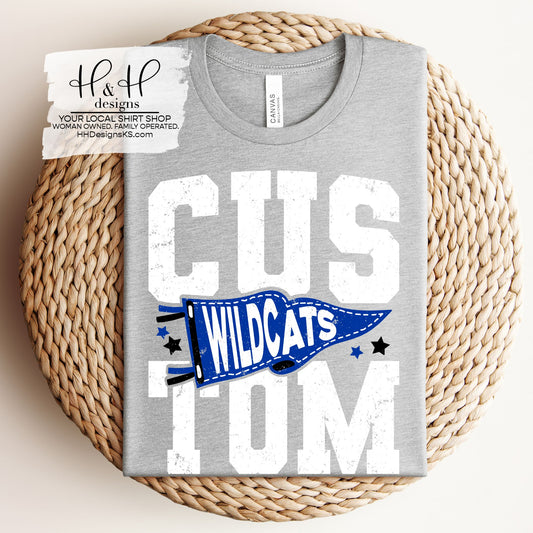 Holton Wildcats Spirit Pennant Block ~ Customize for your sport or club! ~ HH346