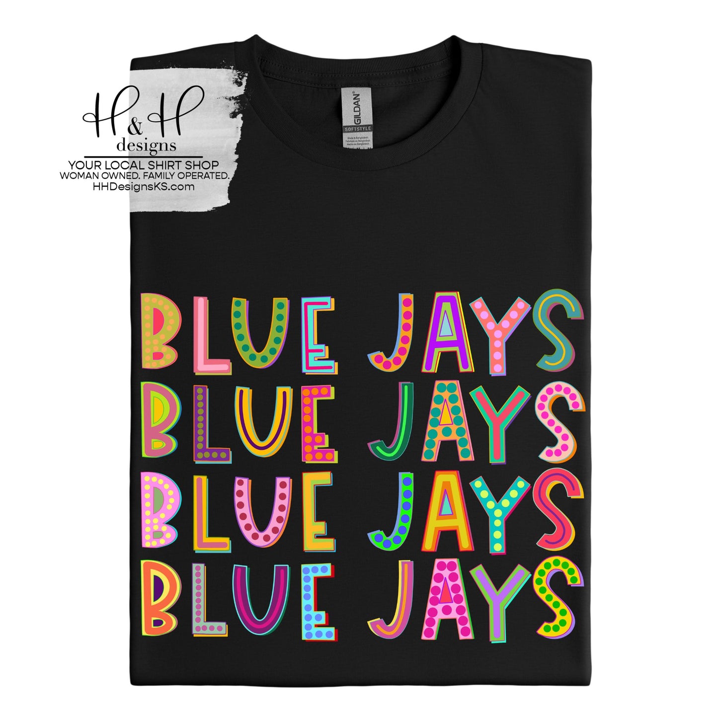Blue Jays Rainbow Marquee  ~ Jay Shideler Staff Shirts ~ HH546