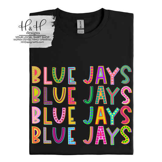 Blue Jays Rainbow Marquee ~ Jay Shideler Staff Shirts ~ HH546