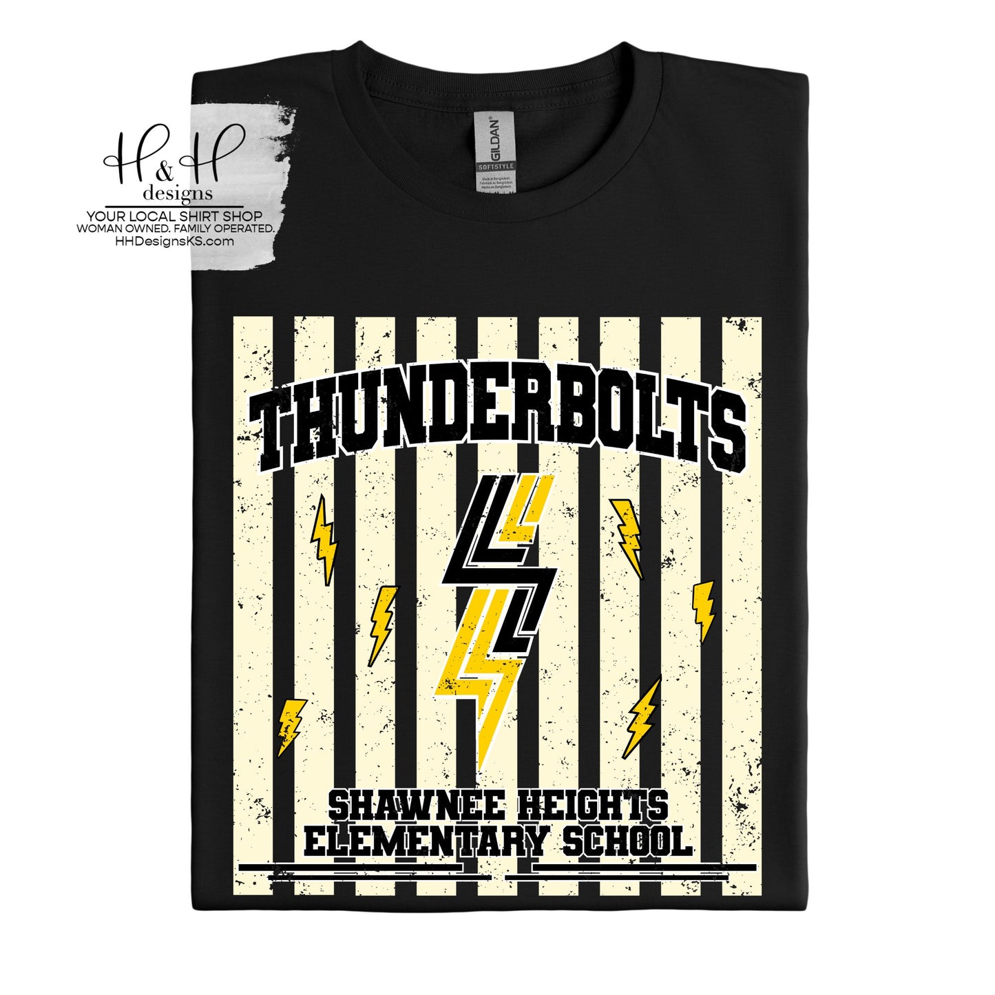 Thunderbolts Monotone Lined ~ Shawnee Heights Elementary School PTO Fundraiser ~ HH607