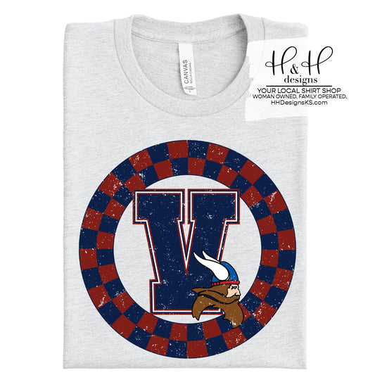 Vikings Checkered Round ~ Seaman Middle School PTO Fundraiser ~ HH609