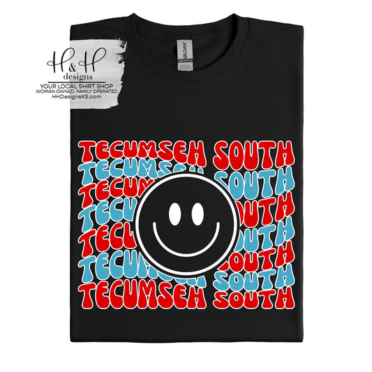Tecumseh South Retro Wavy Smiley ~ Tecumseh South PTO Fundraiser ~ HH610