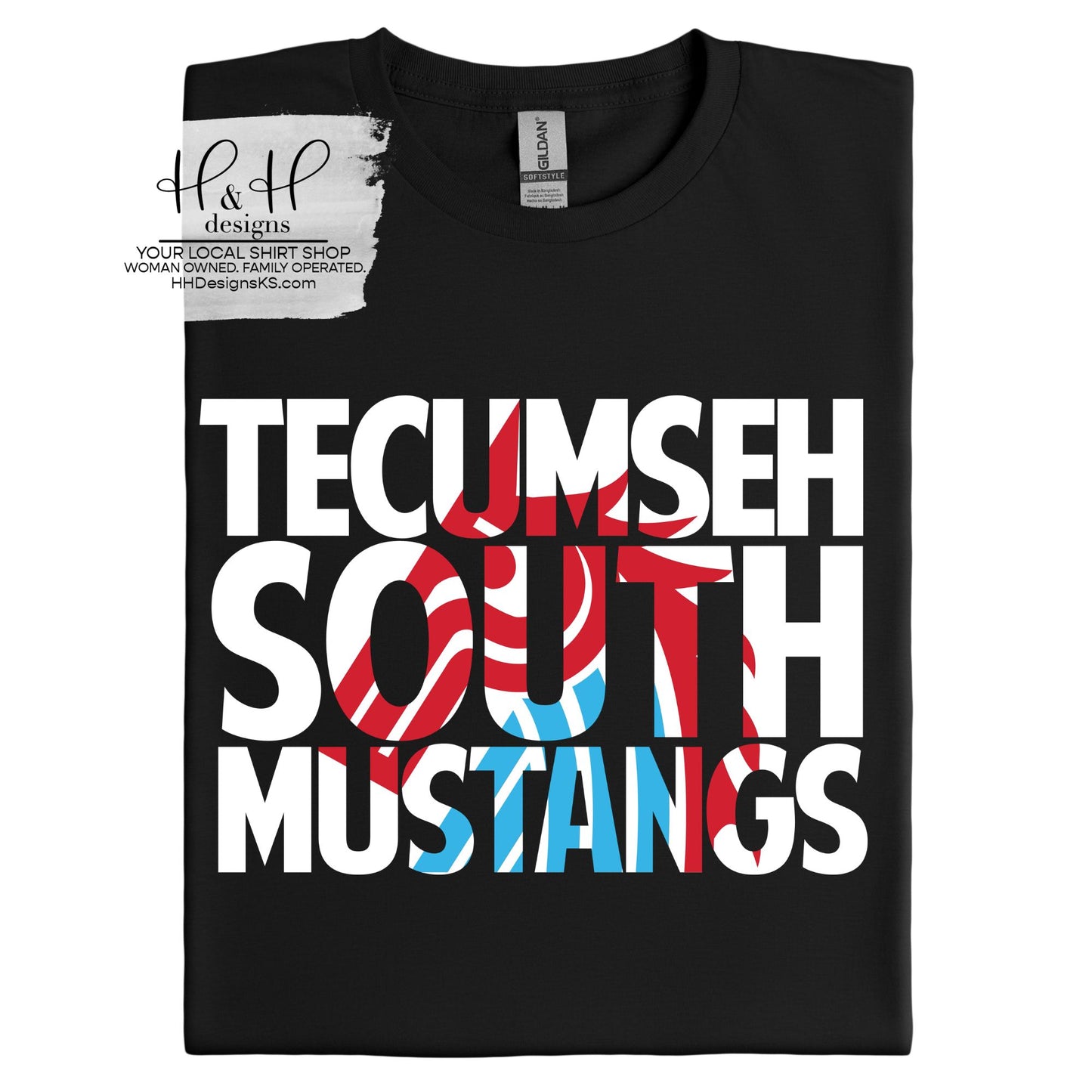 Tecumseh South Mustangs Knockout Block ~ Tecumseh South PTO Fundraiser ~ HH617